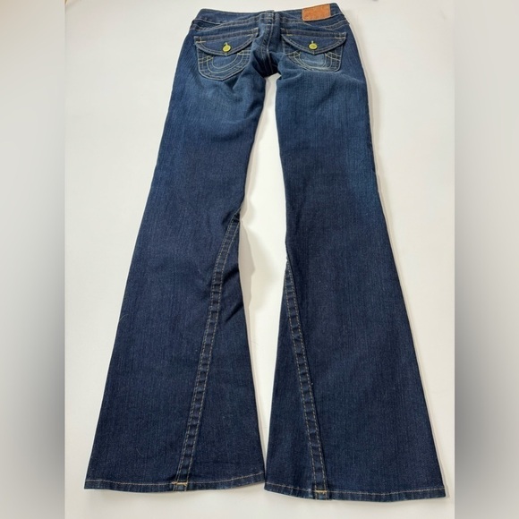 True Religion Y2K Joey Twist Seam Yellow Button Jeans *Excellent Size 27/4 - Picture 13 of 16
